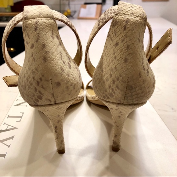 Snakeskin Ankle Strap Heels - Picture 4 of 8